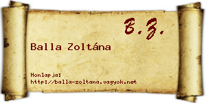 Balla Zoltána névjegykártya