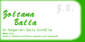 zoltana balla business card